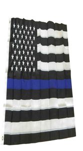 Blue Line Flag 3 x 5 stóp 210D Oxford Nylon z haftowanymi gwiazdami i szyciem Stripes American Flag4164530