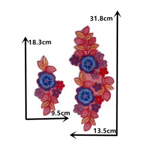 Red polyester embroidery colorful embroidery sewing lace DIY Wholesale sales of 1-10 pieces decorative clothing accessories