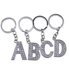 26pcslot AZ 32quot Alloy Alphabet Letter Keyring Full Rhinestone Key Chain DIY Accessories1004676