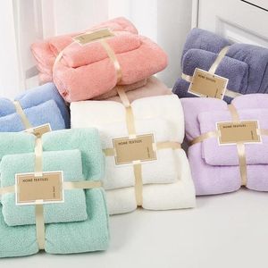 Blankets Towel Bath Mother And Child Suit Soft Coral Velvet Thickened Water Absorbing Household Washcloth Blanket