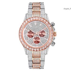 Diamentowe zegarki dla mężczyzn zegarki o wysokiej jakości luksusowe światła kwarcowo-batterowe zegarki