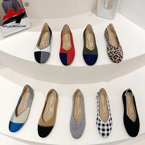 Casual Shoes 2024 Flat Women Round Toe Single Weave Egg Roll Spring Autumn Comfortable Sole 9 Colors Plus Size 43