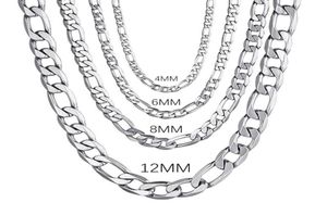 Chains Men39s 925 Серебряное серебро 4 мм6 мм8 мм12 мм. Кубинское цепное ожерелье 1630 дюйма для мужчин женских ювелирных украшений Высокий класс 1690339