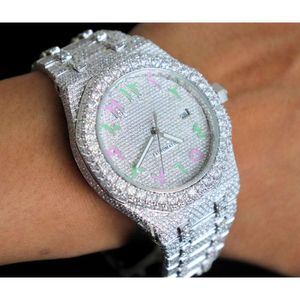 Luxury Look Fullt Watch Iced Out for Men Woman Top CraftSmanship Unikt och dyr Mosang Diamond 1 1 5A Watchs For Hip Hop Industrial Luxurious 9818