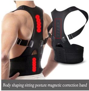 Whol Posture Corrector Magnet Therapy Brace Axel Back Support Belt för män Kvinnliga hängslen stöder bälte axel hållning4179601