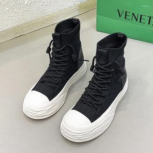 Scarpe casual da donna in pelle estiva in pelle volante intrecciata non slittamento e salumi resistenti alla moda di moda calzini calzini per calzini da fiaba calze