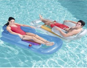 Uppblåsbar luftmadrass flytande rad 157x89cm pool flottör lounge sovstol för simning strandvatten sportrör4084765