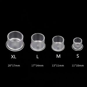 Supplies 500/1000pcs Tattoo Plastic Tattoo Ink Cup Cap Pigment Clear Holder Container Cap with Bottom for Needle Tip Grip Supply