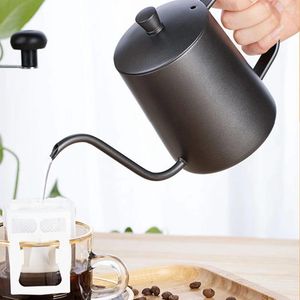 Cups Saucers Pour Over Coffee Kettle Stainless Steel Handle Drip Pot Long Narrow Spout Water For Camping Outdoors