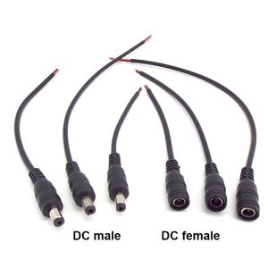 12V 5V 2ピンワイヤDC男性女性ジャックプラグ22AWG 3A電源コネクタピグテールケーブル5.5x2.1mmアダプタープラグストリップライト用