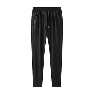 Męskie spodnie 2024 Ice Silk dla mężczyzn Koreańska moda cienkie luźne osnowy sport