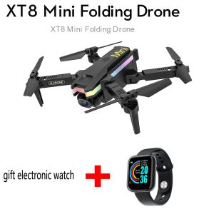 Drönare 2022 Ny drönare 4K med kamera Aerial Mini Folding Pocket Portable Professional Men's Remote Control Aircraft Giveaway Smartwatch