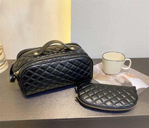 Lüks Tasarımcı Çantalar ve Çantalar Moda Kozmetik Çantalar Kadın Makyaj Seti Çift fermuar Kılıf Çantası Büyük Seyahat Tuvalet Çantası 2201193044115