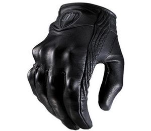 Top Guantes Fashion Glove real Leather Full Finger Black moto men Motorcycle Gloves Motorcycle Protective Gears Motocross Glove2981013054