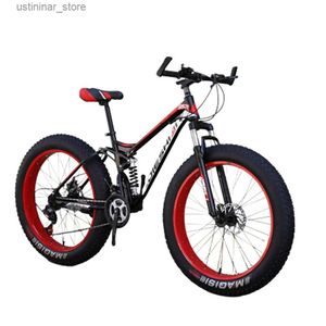 Bikes Ride-Ons 26 Inch Bicycle 24/27 Speed Snowfield Bike Antiskid Handlebar Damping Front Fork High Carbon Steel Frame Mountain Cycling L47