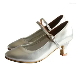 Dance Shoes Rubber Sole Use In Outdoor Latin Ballroom Gold Silver Practise Closed Toe Standard For Girls And Women