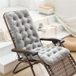 Pillow Comfortable Relax Rocking Chair Folding Lounge With Cotton Fabric Nap Recliner Solid Long