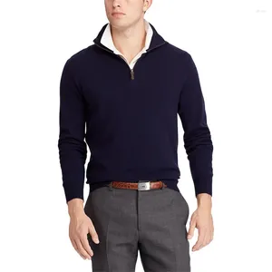 Men's Sweaters 2024 Half Turtleneck Sweater Casual Stand Collar Zip Pullover Wear