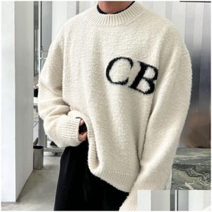 Motores de masculino Cole Buxton 2023 CB Latter Knit Jacquard Sweater Homens Mulheres de qualidade Sorto solto Clothing 230823 Drop entrega