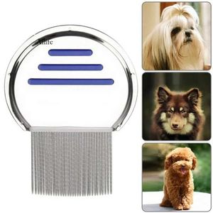 Grooming Terminator Dog Les Comb Professional Rostfritt stål Louse Effektivt bli av för huvudlicer Behandling Hår tar bort nits 3 färger S 0412