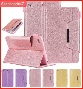 Luxury Glitter Bling Magnetic Flip Wakes Leaver Läderplånbokskort Stand Holder Suffsäkert Case Cover för Apple iPad 5 6 Air 2 Mini9123513