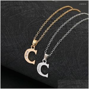 Pendant Necklaces All 26 English Letters Fashion Lucky Necklace Alphabet Initial Sign Mother Friend Family Name Gift Jewelry Drop Deli Dhm1V