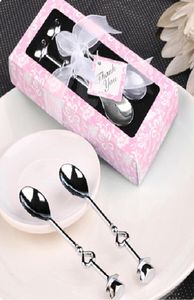 Wedding Favors Newup 1 Pair LOVE Drink Tea Coffee Spoon Bridal Shower Wedding Party Favor Gifts Box Stainless Steel Dinner Tablewa6343523