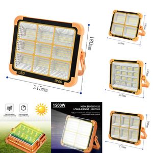 New Solar Flood Light USB Rechargeable Portable Tent Lamp Waterproof Work Repair Lighting For Camping Fishing Hiking