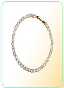 Bracciale d'oro uomo ghiacciato Tennis Bracciale Catena AAA Zirconia cubica Zirconia Silver Womens Bracelet Designer Copper White Diamond Chains B1655506