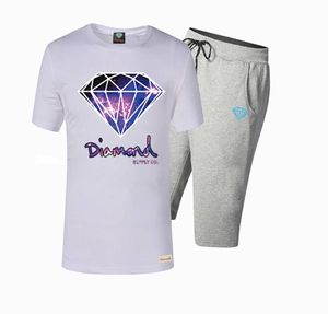Storlek S5XL Diamond Supply Co t Shirts Pants Men Set Cotton Short Sleeve Suit8949392