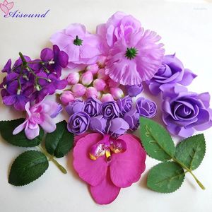 Dekorativa blommor Aisound 35st Artificial Silk Rose Flower Heads Blandade storlekar Skum Bröllopsfestdekor DIY -leveranser