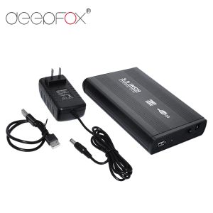 ALCOSSO DeepFox da 3,5 pollici USB 2.0/3.0 SATA Disco rigido HDD esterno Custodia di recinta Tasco di archiviazione esterna Supporto Discorso rigido