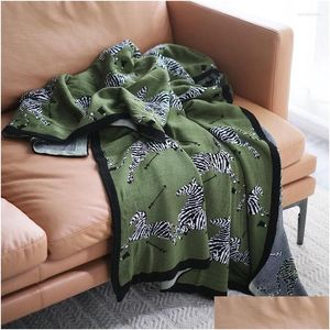 Decken 2023 Strickdecke Decke Zebra Freizeit Dekoration Heimat Sofa Schlafzimmer Bett warmes Klimaanlagenraum Sommer Winter Kinder adt d dhhad