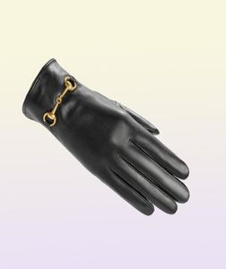 Five Fingers Gloves Classic Ladies Girls Designer Leather Metal Punk Punk Winter Warm Touch Screen Gift6510380