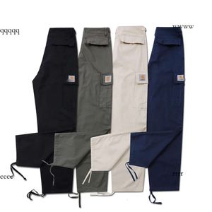 Mens Black Cargo Pants Designer Outdoor Men's Pants Cotton Pure Color Overall Streetear Män rak byxficka