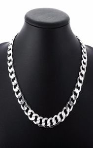 Chains 2022inch 12 Mm Curb Chain Necklace For Men Silver 925 Necklaces Choker Man Fashion Male Jewelry Wide Collar Torque Colar1977765