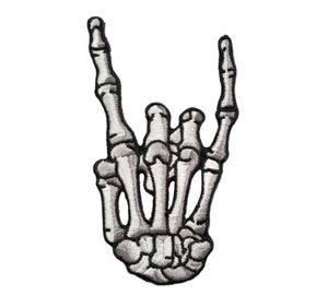 Rock Skull Finger Haftery żelazo na odznakach do odzieży motocyklowy kamizelka motocyklowa akcesoria DIY metalowe naklejki Appli9852426