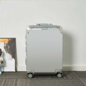 Chic Trolley Koffer Mode Travelling Case Freizeit Designer Gepäck Bord Aluminium Magnesium Legierung großer Kapazitäts Reisetasche 240115