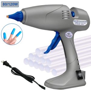 Gun Hot Glue Gun, Fullsize Cordless Glue Gun 80 / 120w Base Standup, Dual Temp with 10 Pcs Glue Sticks for Art, Diy, Craft