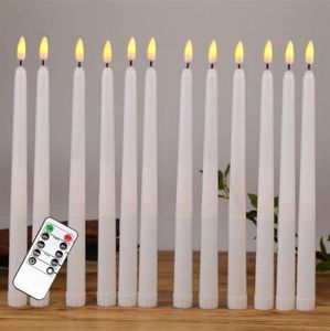 Candles 12pcs Yellow Flickering Remote LED CandlesPlastic Flameless Taper Candlesbougie For Dinner Party Decoration236S5090423