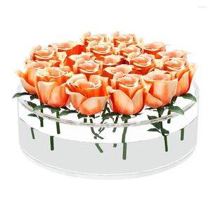 Vasi Vasi trasparente Vaso acrilico Elegante fiore rotondo per centesimi per centrotavola per feste di nozze