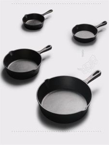 Cast Iron Nonstick 1426cm Skillet Frying Flat Pan Gas Induction Cooker iron pot Egg Pancake Pot Kitchen Dining Tools Cookware4706088