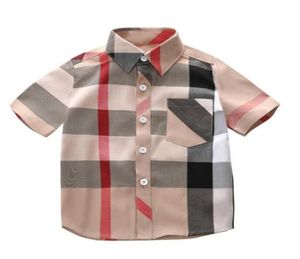 Süße Baby Jungen Plaid Shirt Sommer Baumwollkinder Kurzarm Shirt Shirts Modes Junge Kleidung 6896407