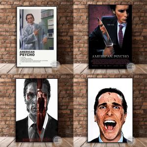 Malowanie płócienne Bmerican Psycho Classic Horror Art Art Plakaty Streszczenie drukowania ścienne obraz do salonu wystrój domu cuadros u320a