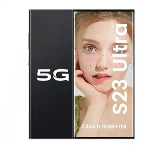 6.8Inch 5G S23 Ultra -mobiltelefoner Lås upp pekskärm Mobil Phonn Lokal lager Androids S23 Smarttelefonkamera Telefon HD Display Face Erkännande