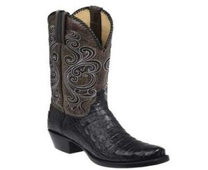 Herren PU Leder Back Cut Cowboy Boots Western Square Toe Boot Boots Klassische Stiefel Casual Fashion Winterkampf Ka6559267902