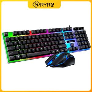 Combos RYRA -tangentbordmusuppsättning G21BRGBBA Mekaniskt speltangentbord och muskombo Wired RGB LED för dator bärbar datorspelare