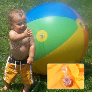 Summer Kid Toys Baby Water Ballongs Uppblåsbar vattensprutboll Sprinkler Splash Kids Beach Lawn Outdoor Pool Accessiories 240408