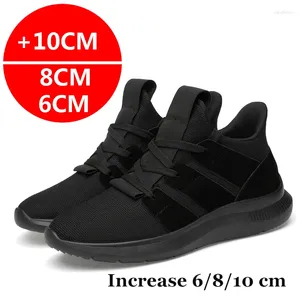 Scarpe casual sneakers estivi magni in maglia ascensore traspirante a 6/8 cm Teli che si accentuano esterni sport neri