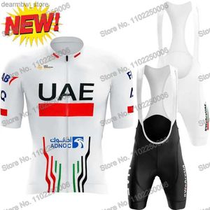 Radsporttrikot Set VAE -Team 2024 Radsportkleidung Neue Sommer Radsporttrikot -Herren Set Road Bike Shirt Anzug MTB Women Bicy Lobb Shorts Sportswear L48